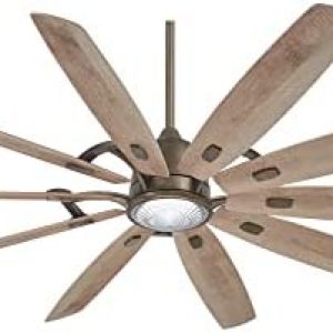 MINKA-AIRE F865L-HBZ Barn H2O 84″ Smart Outdoor Ceiling Fan with LED Light and DC Motor in Heirloom Bronze Finish Works with Alexa, Nest, Ecobee, Google Home and iOS/Android App