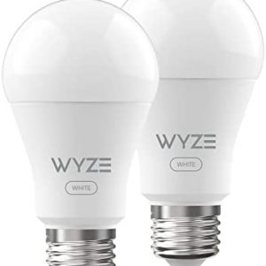 Wyze Bulb White, 800 Lumen, 90+CRI WiFi Tunable-White A19 Smart Light Bulb, Compatible with Alexa and Google Assistant, Two-Pack