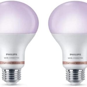 Philips Color and Tunable White A21 LED High Lumen 100W Equivalent Dimmable Smart Wi-Fi Wiz Connected Light Bulb, Compatible with Alexa, Google Assistant, and Siri Shortcuts (2-Pack)