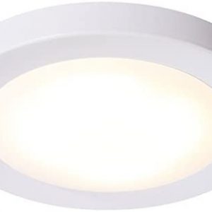 CLOUDY BAY LED Flush Mount Ceiling Light,7.5″,120V 12W 840LM(100W Incandescent Equivalent),Dimmable,3000K Warm White,ETL/JA8,Wet Location,White Finish