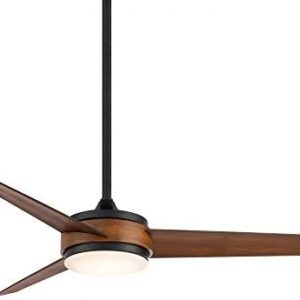 WAC Smart Fans Mod Indoor and Outdoor 3-Blade Ceiling Fan 54in Matte Black Distressed Koa with 3000K LED Light Kit and Remote Control works with Alexa and iOS or Android App
