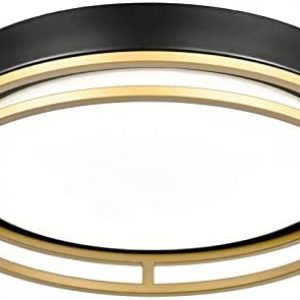 Flynix 12.5 Inch LED Flush Mount Ceiling Light Fixture, 26W, Super Bright 1700 Lumens, 3 Color 3000K/4000K/5000K, Dimmable Ceiling Lamp for Bedroom Hallway Bathroom Kitchen Laundry (Black Gold)