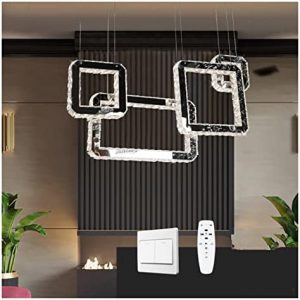Ceiling Hanging Light, LED Modern Chandelier Lamp, Crystal LED Chandeliers Smart Lighting Dimmable APP Control Hanging Dining Room Lamp Modern Kitchen Kids Room Chandelier Loft,Modern LED Chandelier P