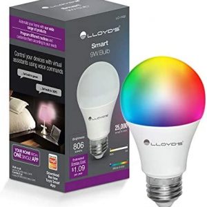 WiFi Smart A19 Bulb, Multicolor + White Light Range (Warm White to Cool White, 2700K-6500K), Works with Alexa and Google Home, 9W, No Hub Required, Dimmable from App, for 2.4 GHz Networks