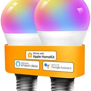 Refoss Smart Bulbs Works with Apple HomeKit, Color Changing Smart Light Bulbs Compatible with Siri, Alexa and Google Home, A19 LED Bulb, E26 Fitting, 2700K-6500K Dimmable, 9W 810 Lumens, 2 Pack