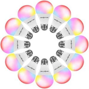 DAYBETTER Tuya Smart Light Bulbs, RGBCW WiFi Color Changing Led Bulbs Compatible with Alexa and Google Home Assistant, A19 E26 9W 800LM Multicolor Led Light Bulb, No Hub Required, Light Bulbs 12 Pack