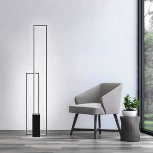 Modern Black Rectangle Led Floor Lamp Living Room Decor Led Standing Lamp Bedroom Loft Smart App Dimmable Floor Lights Lighting (Color : Phone App Dimmable, Size : A Style)