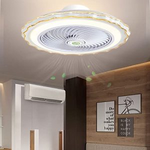 Flush Mount Led Lights with Ceiling Fan, 20 in Smart Flush Mount Ceiling Fan with Light for Living Room Bedroom