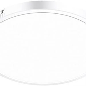 Ensenior 13 Inch Flush Mount Ceiling Light Fixture, 5CCT(2700K/3000K/3500K/4000K/5000K) Selectable, 24W 2200 LM, Dimmable Modern Round LED Ceiling Lamp for Bedroom, Kitchen, Living Room – White