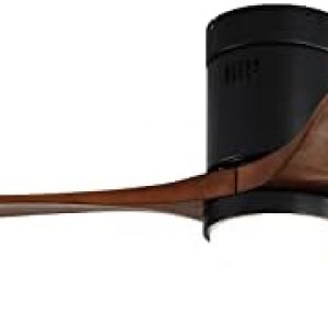 Sofucor Low Profile Ceiling Fan with Lights Flush Mount Ceiling Fan with Remote Control 52” Outdoor Ceiling Fan 3 Reversible Walnut Wood Blades Noiseless DC Motor