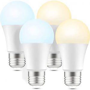 Smart Light Bulb, E26 A19 WiFi Bulb Compatible with Alexa and Google Home, Dimmable 800 Lumens LED Light Bulbs, 2700K Warm White to 6500K Daylight Tunable, App Go_sund Control, No Hub Required, 4 Pack