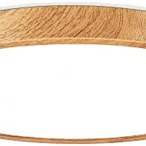 12 Inch Wood Grain LED Ceiling Light Fixture Flush Mount , 5000K Daylight White, 24W Flat Modern Round Closet Lighting Fixtures, 3200LM Low Profile Circle Ceiling Lamp for Hallway, Bedrooms.etc.