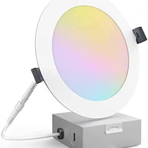 SUNTHIN Smart Recessed Lighting 6 Inch, Slim LED Recessed Lights with Junction Box, 12W, 1100LM, CRI90+, Color Changing & Tunable White, Dimmable Downlights Work with Alexa & Google Assistant