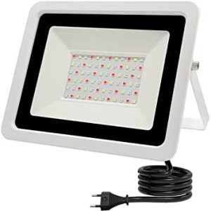 TOCOCO 220V LED RGB Floodlight 50W 100W Bluetooth APP Smart Flood Light Outdoor Lighting IP68 Waterproof LED RGB Spotlight Reflector (Color : AC220V, Size : White Shell_50W)
