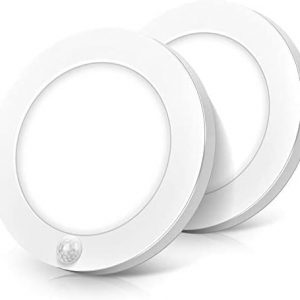 Motion Sensor LED Ceiling Light, 15W(100W Equivalent) & 1200LM, 3 Colors in 1(3000K/4000K/5000K), 7.5inch Flush Mount Lighting Fixture for Doorway, Stairway, Corridor, Pack of 2, Non-Dimmable, White