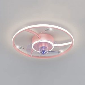 XFSHZWN ABS Invisible Fan Blade Mute Ceiling Fan with Lights 51W 3 Speeds Flush Mount Ceiling Fan Light 3000K-6000K with Remote Control Ceiling Lamp with Fan Smart APP Connection Light Fixtures