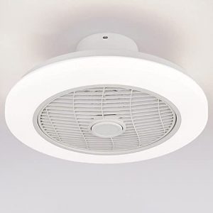 Wood Home Smart Bladeless Ceiling Fan Lights Enclosed Mute Ceiling Fan with Lights Remote(Summer Fan Light)