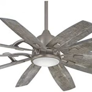Minka-Aire F864L-BNK Barn 65″ Ceiling Fan with LED Light and DC Motor in Burnished Nickel Finish…