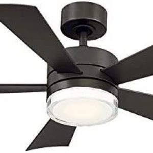 Wynd Smart Indoor and Outdoor 5-Blade Ceiling Fan 42in Bronze with 3000K LED Light Kit and Remote Control works with Alexa, Google Assistant, Samsung Things, and iOS or Android App