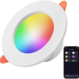 Smart Recessed Lighting,4In Wireless Recessed Lighting – 10W Smart Downlights RGBCW Voice Control Automatic Color-Changing Doodle Smart App for Ceiling Naixue