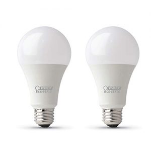 Feit Electric OM100DM/930CA/2 100W Equivalent 17.5 Watt Dimmable 1600 Lumens A19 LED Light Bulb, 2-Pack, 3000K, Bright White