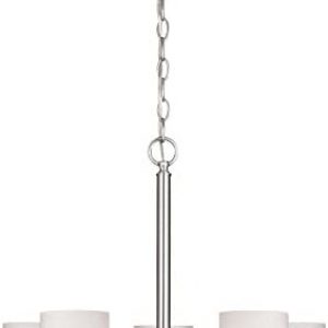 Westinghouse Lighting 6227400 Sylvestre Five-Light Interior Chandelier, Brushed Nickel Finish with Frosted Seeded Glass, 5