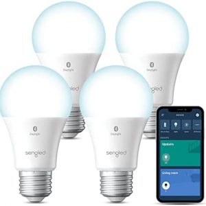 Sengled Alexa Light Bulb, 75W Equivalent Smart Light Bulbs, 1050LM High Brightness Bluetooth Mesh Smart Bulbs That Work with Alexa Only, Dimmable LED Light Bulbs A19 5000K, No Hub Required, 4 Pack