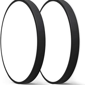 KIWIVIC Flush Mount 9 Inch Ceiling Light 2Pack， 12W (200W Equivalent) Surface Mount LED Light Fixture ,6000K Bright White Round LED Ceiling Lamp – Black