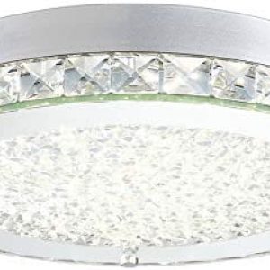 Lzawvm Crystal Ceiling Light Minimalist LED Flush Mount Light Fixture 11-Inch Modern Chandelier 4000K Ceiling Lamp Fixture 1980LM for Bathroom Bedroom Kidsroom Hallway