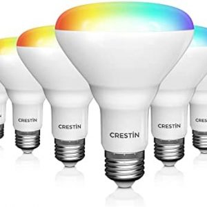 CRESTIN Smart Flood Light Bulb, 11W RGBCW BR30 Smart Light Bulb Color Changing, LED Flood Light Bulbs Works with Alexa&Google, 1000lm WiFi Flood Light Bulbs, Dimmable Recessed Can Light Bulbs (6 Pack)