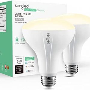 Sengled Zigbee BR30 Smart Bulb, Works with SmartThings and Echo with Built-in Hub, Voice Control with Alexa and Google Home, Hub Required, Dimmable Flood Light Bulb, Soft White 2700K, 2 Pack