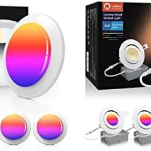 Lumary Smart LED Surface Mount Disk Lights+Lumary Smart Recessed Lighting 4 Inch – 9W 810 Lumens Canless WiFi Recessed Downlight