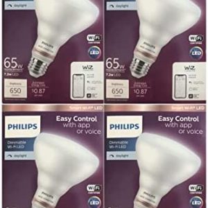 Philips Daylight BR30 LED 65-Watt Equivalent Dimmable Smart Wi-Fi Wiz Connected Wireless Light Bulb (4-Pack)