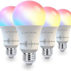 LUMIMAN Smart Light Bulbs WiFi Alexa Light Bulb That Work with Alexa Google Home LED Color Changing Smart Bulb 2700K-6500K Dimmable A19 E26 7.5W 800LM, No Hub Required, 4 Pack
