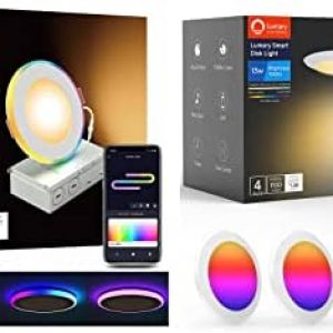 Lumary Smart Recessed Lighting 4 Inch Smart Slim Disk Lights 5/6″ 13W Surface Flush Mount Ceiling Light