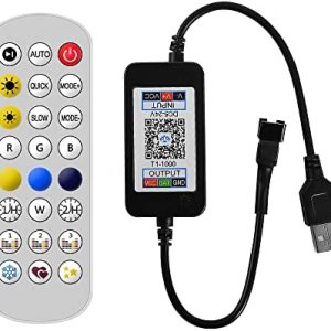HLiePiHa 5-24V USB port Power Supply 24-key 2.4GMagic Controller (MUSIC) RGB Mobile Bluetooth Music Controller Smart APP Controller LED Light Controller Accessory (Includes Remote control batteries)