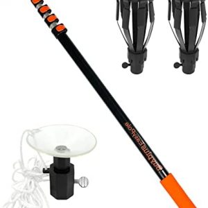 Buyplus 12FT Light Bulb Pole Changer for High Ceilings, Bulb Changing Pole Extension with Basket and Suction Cup