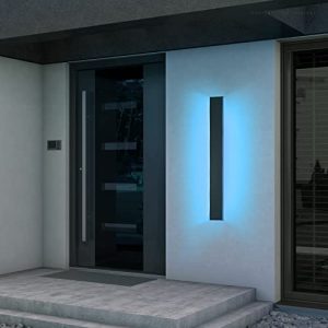 LEONLITE 47.24inch Smart WiFi LED Dimmable Long Strip LED Wall Sconce, 100-265V RGBCW Modern Outdoor Linear Wall Light, IP65 Aluminum Exterior Wall Sconce, Compatible with Alexa Google Siri SmartLife