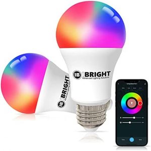 IBRIGHT Smart Light Bulbs A19 E26, 16 Million Colors Changing & Music Mode & DIY Scene Setting, Wi-Fi Smart Bulb Works w/ Alexa & Google Home, 80% Energy Saving, No Hub Required (9.5W, 800 LM, 2 Pack)