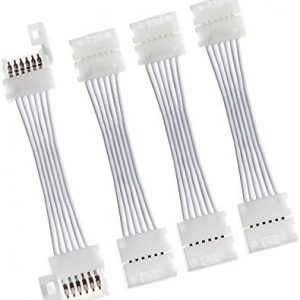 Litcessory Cut-End to Cut-End Extension Connector for Philips Wiz LED Light Strips (2in, 4 Pack, White)