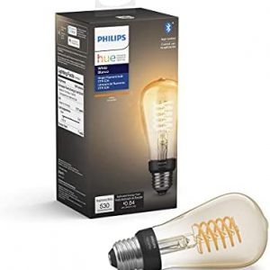 Philips Hue White Dimmable Filament ST19 LED Smart Vintage Edison Bulb, Bluetooth & Hub Compatible (Hue Hub Optional), Voice Activated with Alexa
