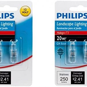 Philips 417204 Landscape Lighting 20-Watt T3 12-Volt Bi-Pin Base Light Bulb, 2 x 2 Pack