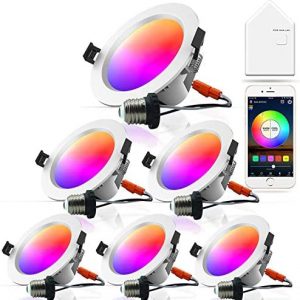Smart Recessed Lighting 6 Inch, MagicLight 15W Dimmable Color Changing Retrofit WiFi & Bluetooth LED Downlight, Compatible with Alexa Google Home, 6 Pack