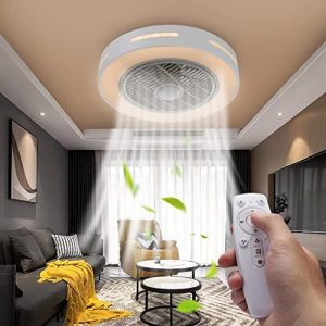 Deepclaoto Smart Ceiling Fan with Light,20″ 72w Small Ceiling Fan Remote,3 Color Changeable,3 Files,Timing Ceiling Fan for Living Room,Bedroom,Kitchen