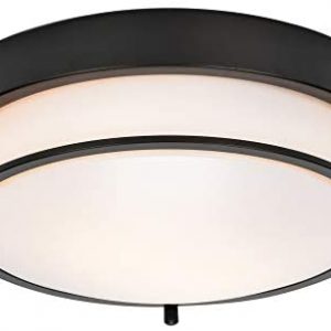 Berliget Matte Black Flush Mount Ceiling Light, 12 Inch Round Light Fixtures Ceiling Mount, Modern Ceiling Lights for Hallway Laundry Living Room Kitchen Bedroom, 2 Light E26 Base