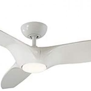 Morpheus III Smart Indoor and Outdoor 3-Blade Ceiling Fan 60in Gloss White with 3000K LED Light Kit and Remote Control works with Alexa, Google Assistant, Samsung Things, and iOS or Android App