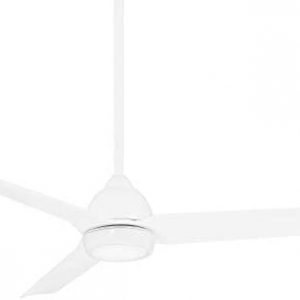 WAC Smart Fans Mocha Indoor and Outdoor 3-Blade Ceiling Fan 54in Matte White with 3000K LED Light Kit and Remote Control works with Alexa and iOS or Android App