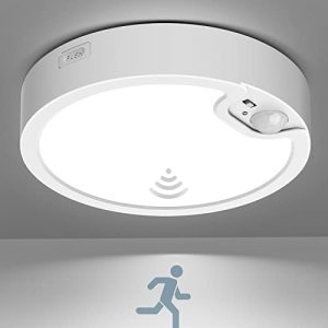 Battery Operated Motion Sensor Ceiling Light, Annaror 5000K Battery Ceiling Light with Motion Sensor, Wireless Motion Activated Ceiling Light for Closet Stairs Hallway Pantry Laundry Garage Porch