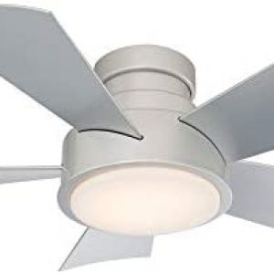 Vox Smart Indoor and Outdoor 5-Blade Flush Mount Ceiling Fan 38in Titanium with 3000K LED Light Kit and Remote Control works with Alexa, Google Assistant, Samsung Things, and iOS or Android App