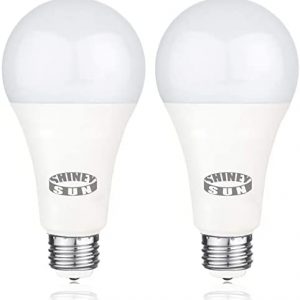 Sunshiney A21 3 Way Led Bulb 2 Pack, 6/14/20W (50/100/150W Incandecent Bulb Equivanlent), 500/1600/2200LM – 5000K Daylight